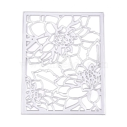 Carbon Steel Cutting Dies Stencils, for DIY Scrapbooking/Photo Album, Decorative Embossing DIY Paper Card, Rectangle with Flower, Matte Platinum Color, 138x108.5x0.8mm(DIY-K015-16)