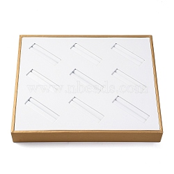 9-Slot Paper Bangle Display Tray Holder, Rectangle, White, 25.1x30x4.05cm(ODIS-H003-02)