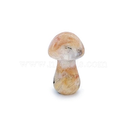 Natural Crazy Agate Healing Mushroom Figurines, Reiki Energy Stone Display Decorations, 35mm(PW-WG61562-23)