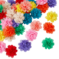 SUPERFINDINGS 36Pcs 9 Colors Felt Hair Finding, Flower, for Hair Pin, Clothing, Mixed Color, 50~51x15~19mm, 4pcs/color(FIND-FH0009-67)