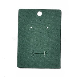 Paper Jewelry Display Cards, for Earrings Storage, Dark Green, Rectangle, 7.9x5.6x0.05cm, Hole: 6mm and 1.6mm(CDIS-M006-07D)