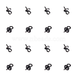 Unicraftale 304 Stainless Steel Cup Pearl Peg Bails Pin Pendants, for Half Drilled Beads Making, Gunmetal, 7~7.5x3~4mm, Hole: 1.5mm, Pin: 0.8mm, 50pcs/box(STAS-UN0003-95B)