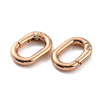 Alloy Spring Gate Rings, Oval, Light Gold, 21x14x4mm