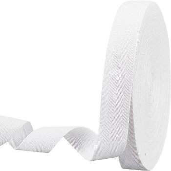 Cotton Cotton Twill Tape Ribbons, Herringbone Ribbons, for for Home Decoration, Wrapping Gifts & DIY Crafts Decorative, White, 30mm