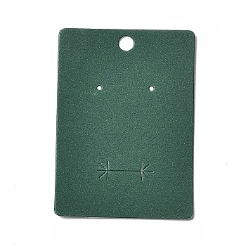 Paper Jewelry Display Cards, for Earrings Storage, Dark Green, Rectangle, 8.9x5.6x0.05cm, Hole: 6mm and 1.6mm