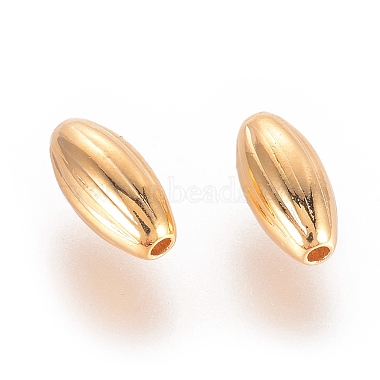 Real Gold Plated Oval Brass Beads
