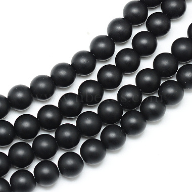 12mm Round Black Stone Beads