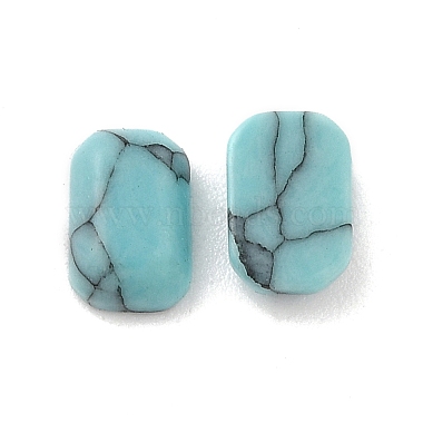 Turquoise Rectangle Glass Cabochons
