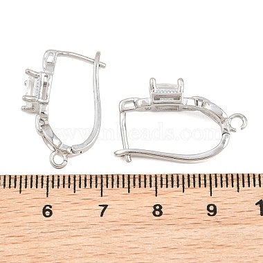 Brass Micro Pave Cubic Zirconia Hoop Earring Findings(CU-CBAB5B4-07P)-3