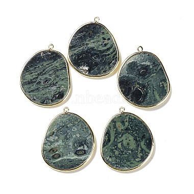 Golden Others Crazy Agate Pendants