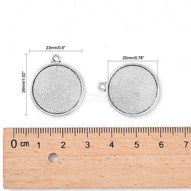 Supports de pendentif de cabochon rond plat d'argent antique de style tibétain(X-TIBEP-M022-45AS)-3