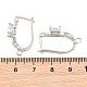 Brass Micro Pave Cubic Zirconia Hoop Earring Findings(CU-CBAB5B4-07P)-3