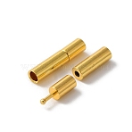 Brass Bayonet Clasps, Column, Leather Cord Clasps Findings, Golden, 14x3mm, Hole: 1.7mm(KK-WH0062-36A-G)