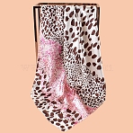 Large Square Polyester Satin Head Scarf, Leopard Print Printed Hair Bandanas for Women, Pink, 900x900mm(PW-WG79D21-04)