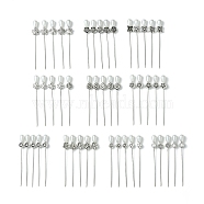 50Pcs 10 Style Iron Head Pins, Straight Pins with Acrylic Imitation Pearl & Alloy Flower Beads, Dressmaker Pins, Sewing Pin for DIY Sewing Crafts, White, 53mm, 5pcs/style(DIY-AB00024)