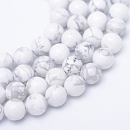 Round Natural Howlite Bead Strands, 6mm, Hole: 1mm, about 61pcs/strand, 15.3 inch(X-G-R345-6mm-18)