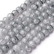 Spray Painted Glass Beads Strands, Round, Light Grey, 8~8.5mm, Hole: 1.5mm, about 100pcs/strand, 31.1 inch(79cm)(GLAA-A038-C-49)