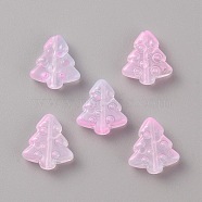 Gradient Handmade Lampwork Beads, Christmas Trees, Pearl Pink, 16x15x5mm, Hole: 1mm(LAMP-TAC0001-06E)