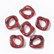 Acrylic Linking Rings, Quick Link Connectors, For Curb Chains Making, Imitation Gemstone Style, Twist, FireBrick, 26.5x27.5x8mm, Inner Diameter: 17.5x11.5mm, about: 170pcs/500g(OACR-S021-25M)