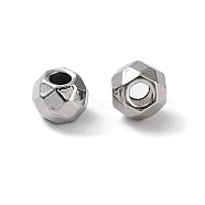 303 Stainless Steel Beads, Diamond Cut, Round, Stainless Steel Color, 3x2.5mm, Hole: 1mm(STAS-Q302-13A-P)
