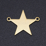 201 Stainless Steel Links connectors, Laser Cut, Blank Stamping Tag, Star, Golden, 14x18x1mm, Hole: 1.5mm(STAS-S105-T910-2)