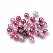 Rainbow Acrylic Imitation Pearl Beads, Gradient Mermaid Pearl Beads, No Hole, Round, Saddle Brown, 3mm, about 8353pcs/110g(OACR-R065-3mm-A10)