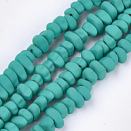 Spray Painted Non-magnetic Synthetic Hematite Beads Strands, Chips, Light Sea Green, 5~9x5~6x3~4mm, Hole: 0.8mm, about 106~112pcs/strand, 15.3 inch(G-T116-19-04)