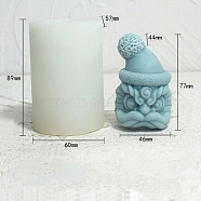 3D Dancing Lion Head DIY Food Grade Silicone Candle Molds, Aromatherapy Candle Moulds, Scented Candle Making Molds, White, 6x5.7x8.9cm(PW-WG99762-01)