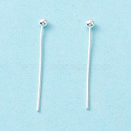 Brass Ball Head Pins, Cadmium Free & Lead Free, Silver, 20mm, Head: 2mm, Pin: 0.5mm, 24 Gauge(KK-WH0058-02A-S)