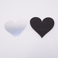 Acrylic Mirror Wall Stickers Decal, with EVA Foam, Heart, Silver, 111x100x1mm(DIY-WH0181-18A)