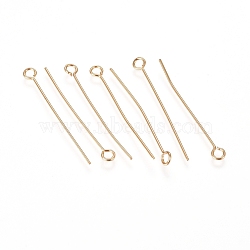304 Stainless Steel Eye Pins, Golden, 23 Gauge, 30x0.6mm, Hole: 2mm(A-STAS-L238-005F-G)