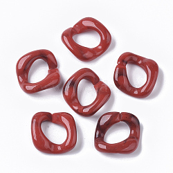 Acrylic Linking Rings, Quick Link Connectors, For Curb Chains Making, Imitation Gemstone Style, Twist, FireBrick, 26.5x27.5x8mm, Inner Diameter: 17.5x11.5mm, about: 170pcs/500g(OACR-S021-25M)
