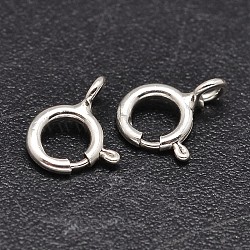 925 Sterling Silver Spring Ring Clasps, Silver, 12x10x1.8mm, Hole: 1.8mm(STER-F014-06H)