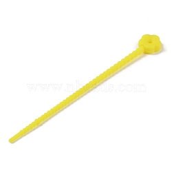 Flower Shape Silicone Cable Zip Ties, Cord Organizer Strap, for Wire Management, Yellow, 130x14x5mm(AJEW-C034-01D)