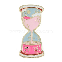 Space Sand Clock Zinc Alloy Enamel Pin Brooch, Colorful, 32.5x15mm(JEWB-C034-04G)