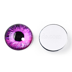 Glass Cabochons, Half Round with Eye, Orchid, 20x6.5mm(GGLA-T004-03E)