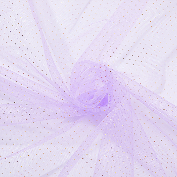 Polyester Mesh Lace Fabric, for Kids Party Dress Decoration, Garment Making, Violet, 1600~1640x0.1mm, 3m/pc