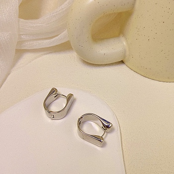 Alloy Hoop Earrings, Platinum, 23x23mm