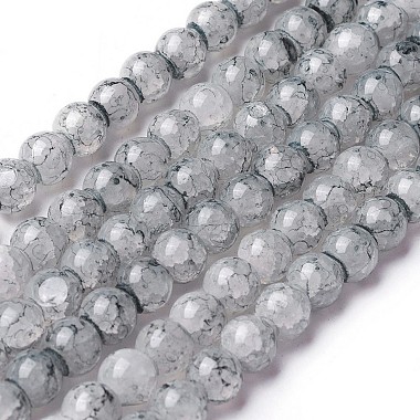 8mm LightGrey Round Glass Beads