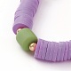 Polymer Clay Heishi Beads Stretch Charm Bracelets(BJEW-JB05912)-4