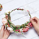 Cloth Artificial Flower Bridal Wreath(OHAR-WH0011-19)-3