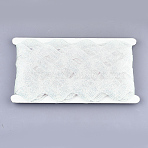 Polyester Ribbons, Wave Shape, Azure, 1-1/2 inch(38mm)~1-5/8 inch(40mm), 10Yard/card(SRIB-S050-D12)