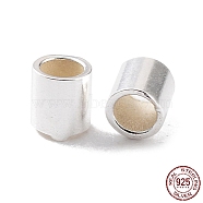 925 Sterling Silver Spacer Tube Beads, Column, Silver, 2x2mm, Hole: 1.5mm, about 357pcs(10g)/bag+(STER-Z006-01D-S)