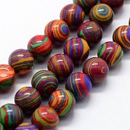 Synthetic Malachite Beads Strands, Dyed, Round, Colorful, 10mm, Hole: 1mm, about 38pcs/strand,  14.96 inch(38cm)(X-G-I199-32-10mm-C)