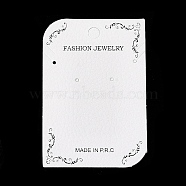 Paper Jewelry Display Cards, Necklace Earring Display Cards, Rectangle, WhiteSmoke, 7.5x5.1x0.05cm, Hole: 6mm and 2mm(CDIS-M005-32)