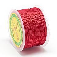 Nylon Threads, Milan Cords/Twisted Cords, Red, 1.5~2mm, about 54.68 yards(50m)/roll(NWIR-R039-700)