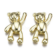 Alloy Pendants, Cadmium Free & Nickel Free & Lead Free, Bear, Light Gold, 26x17x5.5mm, Hole: 2x4mm(PALLOY-Q436-008A-NR)