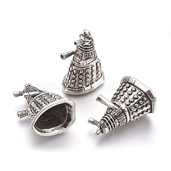 Alloy Pendants, Tibetan Style, Robot, Cadmium Free & Lead Free, Antique Silver, 34x19x26mm, Hole: 2.5mm(TIBEP-B27728-AS-RS)