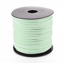 Eco-Friendly Faux Suede Cord, Faux Suede Lace, Aquamarine, 3.0x1.4mm, about 98.42 yards(90m)/roll(LW-R007-3.0mm-1085)