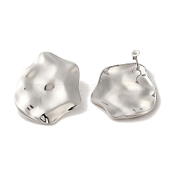 Brass Stud Earrings, Cadmium Free & Lead Free, Platinum, 40.5x34mm(EJEW-R162-10P)